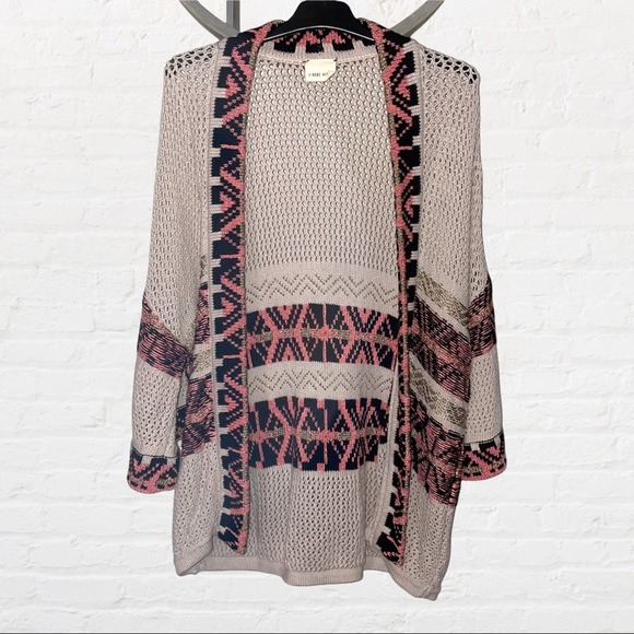 Circus Hotel Anthropologie Aztec Print Loose Fit Cardigan Sweater EU Sz 38 US S - Picture 12 of 14
